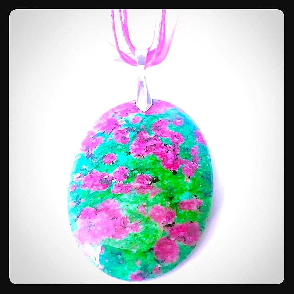 Sterling Silver Ruby Fuschite Necklace